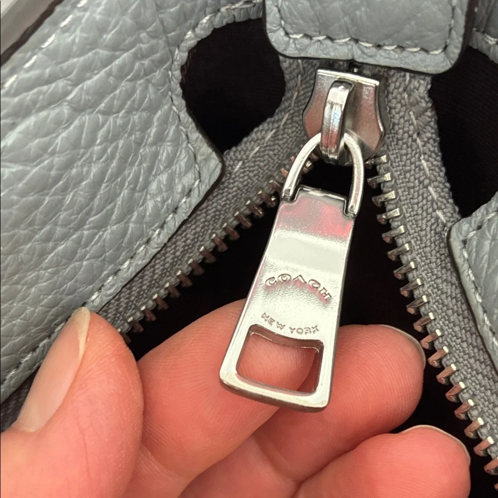 Coach Blue/ grey Leather Tote Bag w/ dustbag